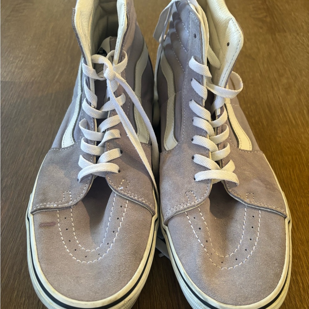Vans High-Top Sneakers in Lavender and White